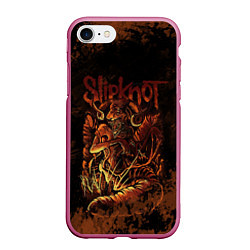 Чехол iPhone 7/8 матовый Slipknot Dragon, цвет: 3D-малиновый