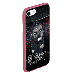 Чехол iPhone 7/8 матовый Slipknot dark black, цвет: 3D-малиновый — фото 2