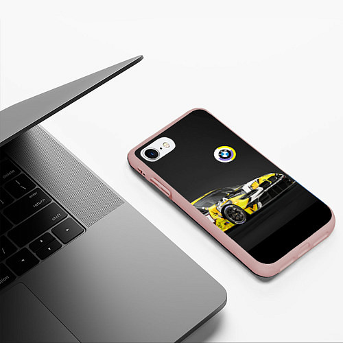 Чехол iPhone 7/8 матовый BMW Motorsport - Racing team / 3D-Светло-розовый – фото 3