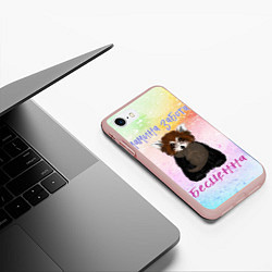 Чехол iPhone 7/8 матовый Мама -панда, цвет: 3D-светло-розовый — фото 2