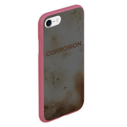 Чехол iPhone 7/8 матовый Corrosion - рыжая ржавчина, цвет: 3D-малиновый — фото 2