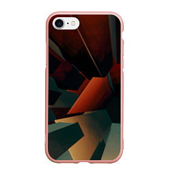 Чехол iPhone 7/8 матовый Геометрические абстрактные линии и столбы, цвет: 3D-светло-розовый