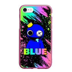 Чехол iPhone 7/8 матовый Rainbow Friends - Blue, цвет: 3D-малиновый