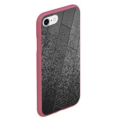 Чехол iPhone 7/8 матовый Металлические пластины, цвет: 3D-малиновый — фото 2