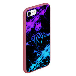 Чехол iPhone 7/8 матовый Stray neon paint, цвет: 3D-малиновый — фото 2