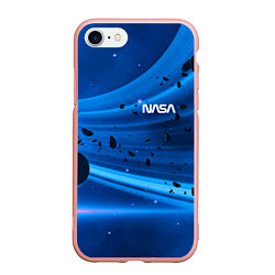 Чехол iPhone 7/8 матовый Космическое пространство - NASA - Planet, цвет: 3D-светло-розовый