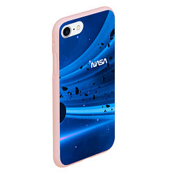 Чехол iPhone 7/8 матовый Космическое пространство - NASA - Planet, цвет: 3D-светло-розовый — фото 2