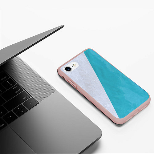 Чехол iPhone 7/8 матовый Абстрактный паттерн из двух цветов - серый и светл / 3D-Светло-розовый – фото 3