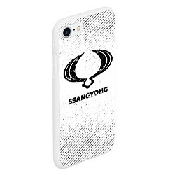 Чехол iPhone 7/8 матовый SsangYong с потертостями на светлом фоне, цвет: 3D-белый — фото 2