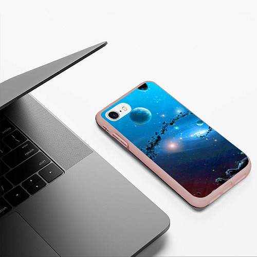 Чехол iPhone 7/8 матовый Бесконечное космическое пространство - Nasa / 3D-Светло-розовый – фото 3