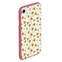 Чехол iPhone 7/8 матовый Сердце двуцветное, цвет: 3D-малиновый — фото 2