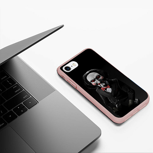 Чехол iPhone 7/8 матовый Жуткий Билли / 3D-Светло-розовый – фото 3