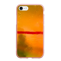 Чехол iPhone 7/8 матовый Оранжевый туман и красная краска, цвет: 3D-светло-розовый