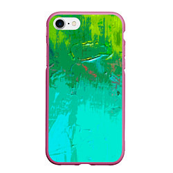 Чехол iPhone 7/8 матовый Абстрактные краски - текстура, цвет: 3D-малиновый