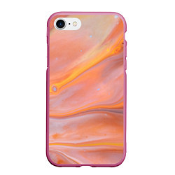 Чехол iPhone 7/8 матовый Оранжевая река и краски, цвет: 3D-малиновый