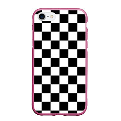 Чехол iPhone 7/8 матовый Шахматные клетки - текстура, цвет: 3D-малиновый