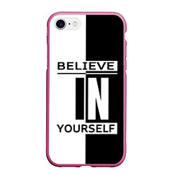 Чехол iPhone 7/8 матовый Believe in yourself, цвет: 3D-малиновый