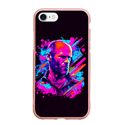 Чехол iPhone 7/8 матовый Jason Statham - pop art, цвет: 3D-светло-розовый