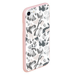 Чехол iPhone 7/8 матовый Абстрактный пятнистый узор Камуфляж зимний, цвет: 3D-светло-розовый — фото 2
