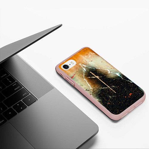 Чехол iPhone 7/8 матовый Туман, тени и краски / 3D-Светло-розовый – фото 3