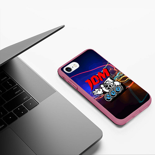 Чехол iPhone 7/8 матовый JDM style - engine - gesture / 3D-Малиновый – фото 3