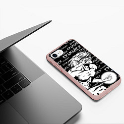 Чехол iPhone 7/8 матовый Атака титанов: Атакующий титан, цвет: 3D-светло-розовый — фото 2