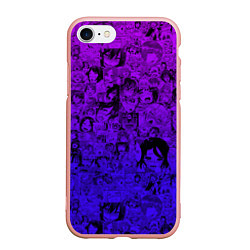 Чехол iPhone 7/8 матовый Ахегао яркий градиент, цвет: 3D-светло-розовый