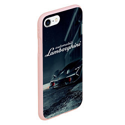 Чехол iPhone 7/8 матовый Lamborghini - power - Italy, цвет: 3D-светло-розовый — фото 2