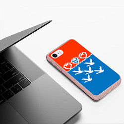 Чехол iPhone 7/8 матовый Герб города Чебоксары, цвет: 3D-светло-розовый — фото 2