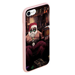 Чехол iPhone 7/8 матовый Плохой Санта Кот, цвет: 3D-светло-розовый — фото 2