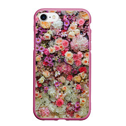 Чехол iPhone 7/8 матовый Бутоны роз, цвет: 3D-малиновый