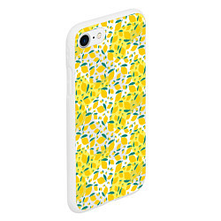 Чехол iPhone 7/8 матовый Желтые лимоны паттерн, цвет: 3D-белый — фото 2