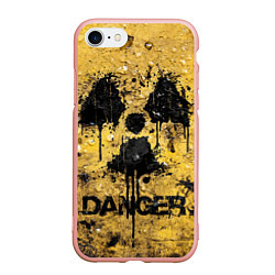 Чехол iPhone 7/8 матовый Danger radiation, цвет: 3D-светло-розовый