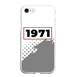 Чехол iPhone 7/8 матовый 1971 - в красной рамке на светлом, цвет: 3D-белый