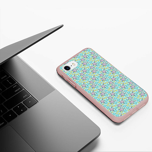 Чехол iPhone 7/8 матовый Звезда с пунктиром / 3D-Светло-розовый – фото 3