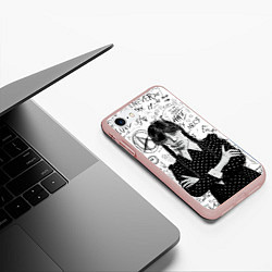 Чехол iPhone 7/8 матовый Уэнсдэй Аддамс от нетфликс, цвет: 3D-светло-розовый — фото 2
