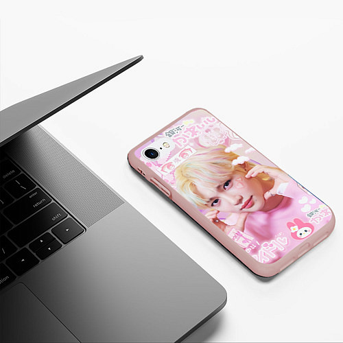 Чехол iPhone 7/8 матовый Felix anime / 3D-Светло-розовый – фото 3