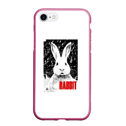 Чехол iPhone 7/8 матовый Строгий кролик, цвет: 3D-малиновый