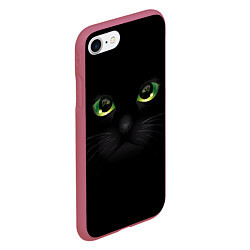 Чехол iPhone 7/8 матовый Черную кошку совсем не интересует, цвет: 3D-малиновый — фото 2
