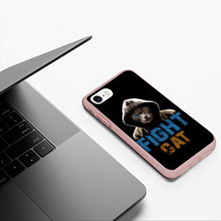 Чехол iPhone 7/8 матовый Бойцовский клуб : бойцовский кот, цвет: 3D-светло-розовый — фото 2
