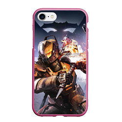 Чехол iPhone 7/8 матовый Destiny воин, цвет: 3D-малиновый