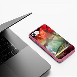 Чехол iPhone 7/8 матовый Destiny пейзаж джунглей, цвет: 3D-малиновый — фото 2