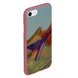 Чехол iPhone 7/8 матовый Волнообразные разноцветные музыкальные линии, цвет: 3D-малиновый — фото 2