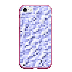 Чехол iPhone 7/8 матовый Пиксельная абстракция из квадратов, цвет: 3D-малиновый