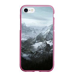 Чехол iPhone 7/8 матовый Природа Скайрима, цвет: 3D-малиновый