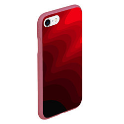 Чехол iPhone 7/8 матовый Красный абстрактный фон волны, цвет: 3D-малиновый — фото 2
