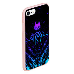 Чехол iPhone 7/8 матовый Stray neon paint splashes, цвет: 3D-светло-розовый — фото 2