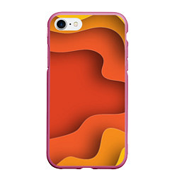 Чехол iPhone 7/8 матовый Оранжево-жёлтый разлом, цвет: 3D-малиновый