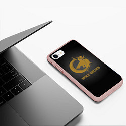 Чехол iPhone 7/8 матовый Космические волки, цвет: 3D-светло-розовый — фото 2