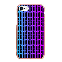 Чехол iPhone 7/8 матовый Неоновая клетка, цвет: 3D-светло-розовый
